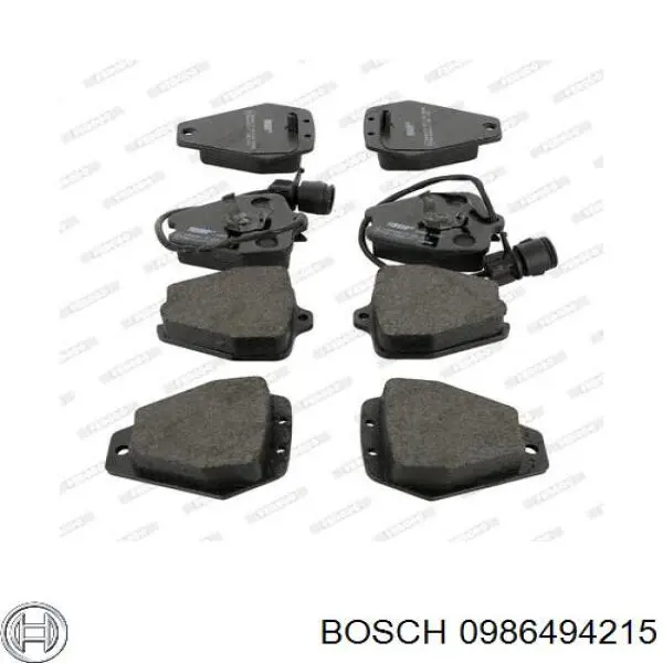 0986494215 Bosch колодки гальмівні передні, дискові