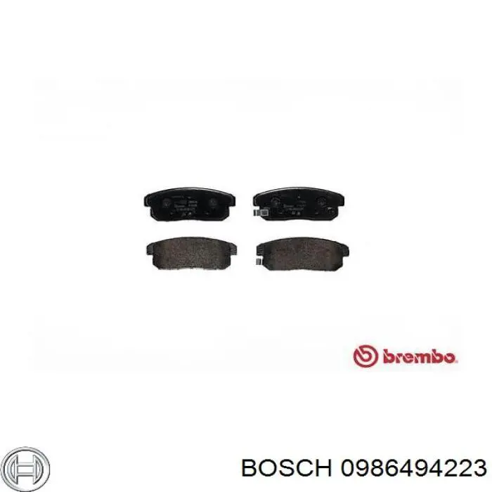 Задні гальмівні колодки Bosch 0986494223 ціна, від 19.01 USD