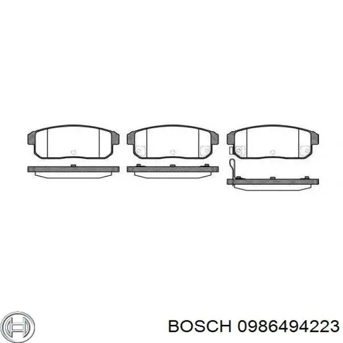 Задні гальмівні колодки 0986494223 Bosch