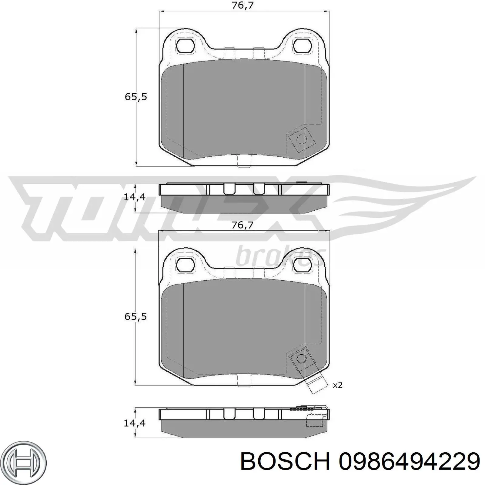 Задні гальмівні колодки Bosch 0986494229 ціна, від 21.27 USD