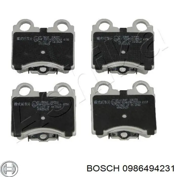 0986494231 Bosch Колодки гальмівні задні, дискові
