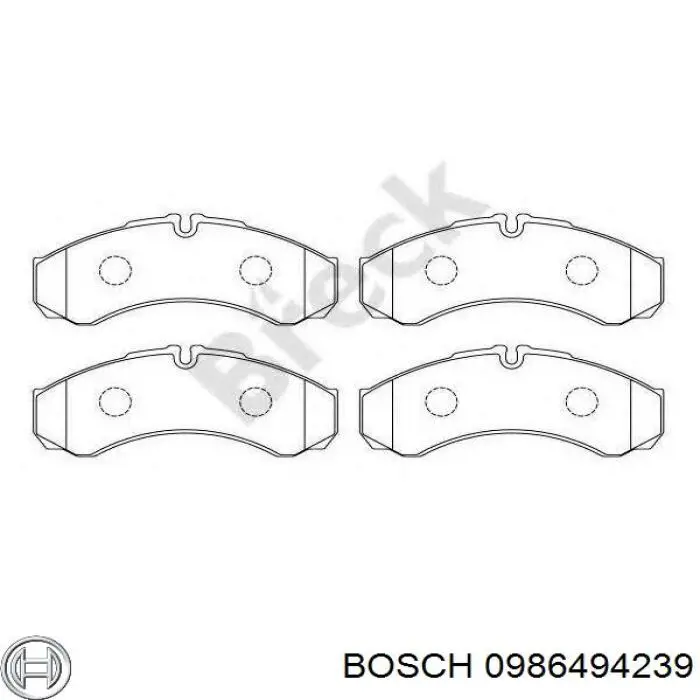 Задні гальмівні колодки 0986494239 Bosch