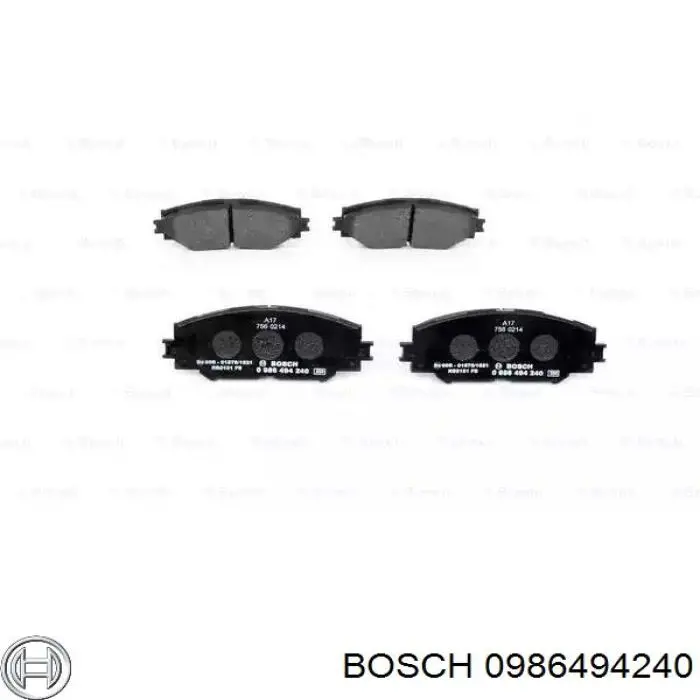 0986494240 Bosch колодки гальмівні передні, дискові