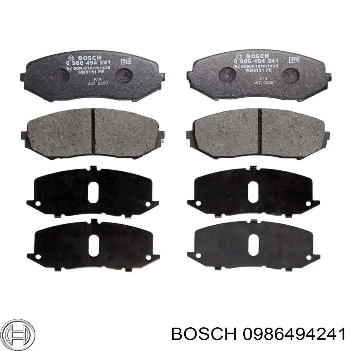 0986494241 Bosch колодки гальмівні передні, дискові