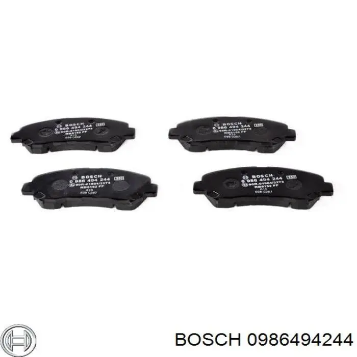 0986494244 Bosch Передні гальмівні колодки