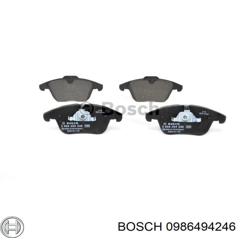 Колодки гальмівні передні, дискові 0986494246 Bosch