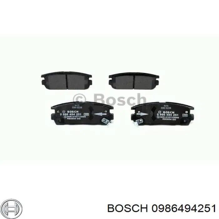 0986494251 Bosch колодки гальмові задні, дискові