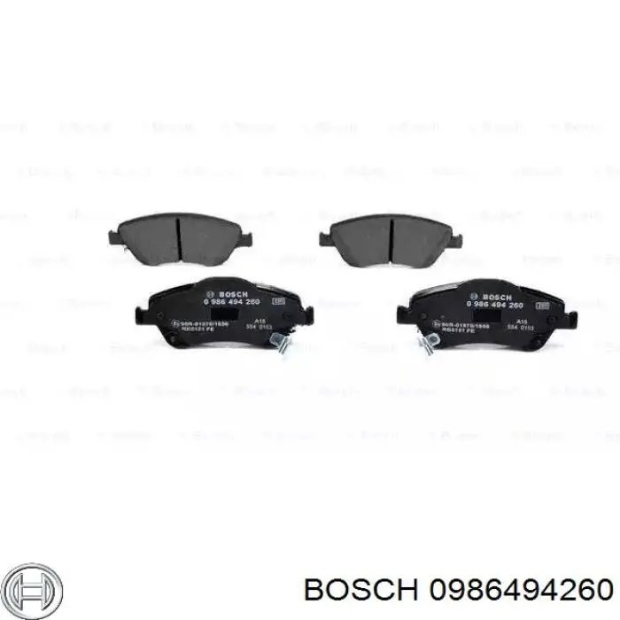 0986494260 Bosch колодки гальмівні передні, дискові