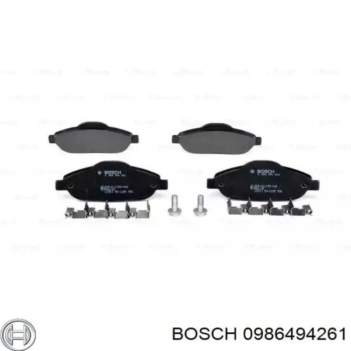 0986494261 Bosch колодки гальмівні передні, дискові