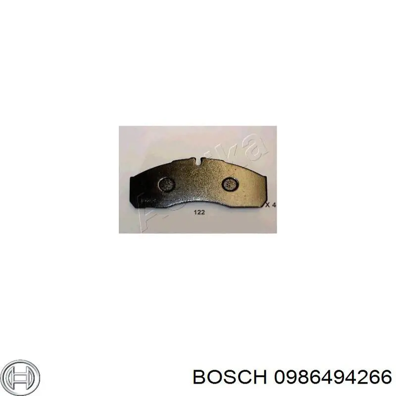 Колодки гальмівні передні, дискові 0986494266 Bosch