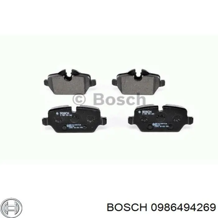 0986494269 Bosch колодки гальмові задні, дискові