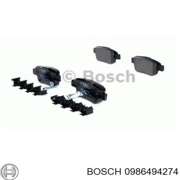 Задні гальмівні колодки 0986494274 Bosch