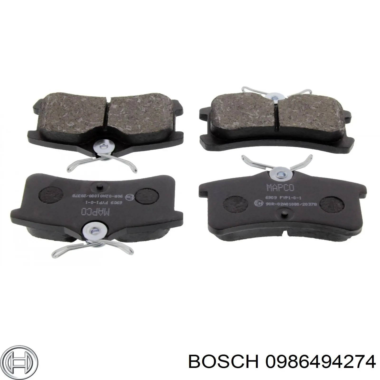 0986494274 Bosch колодки гальмові задні, дискові