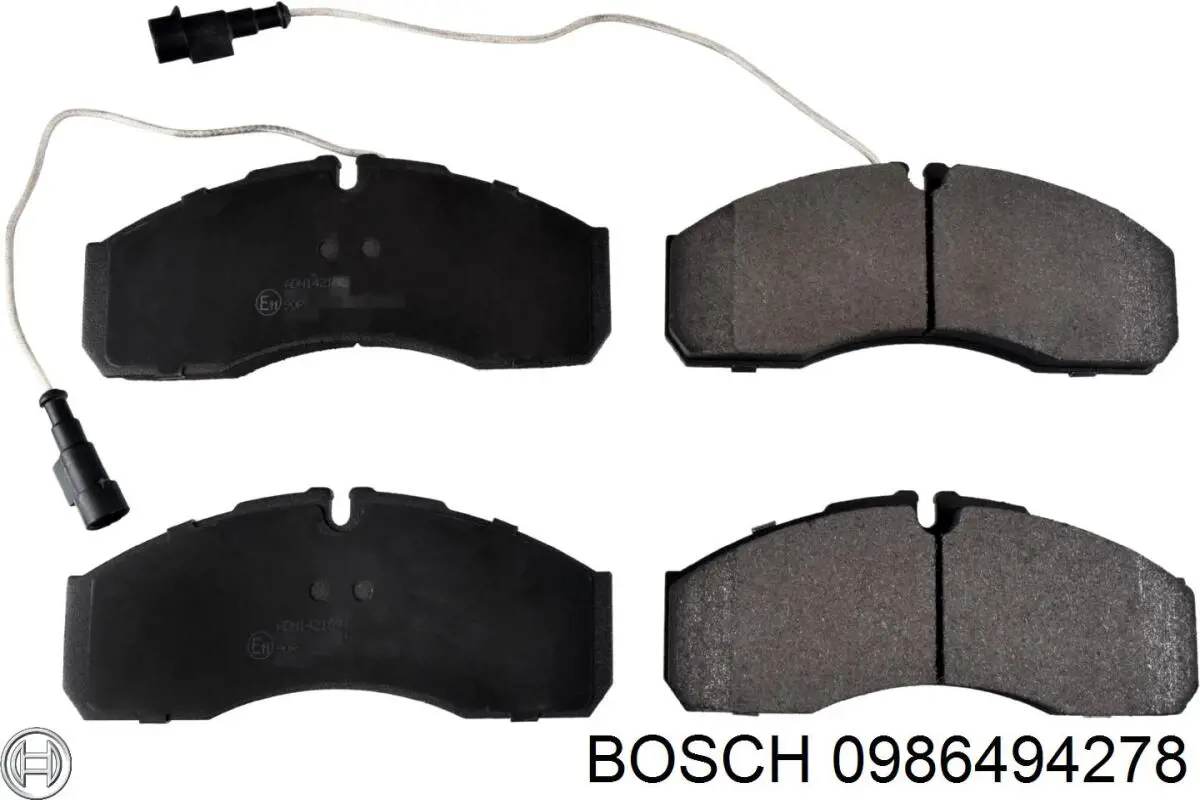 Колодки гальмівні передні, дискові 0986494278 Bosch