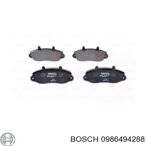 0986494288 Bosch колодки гальмівні передні, дискові