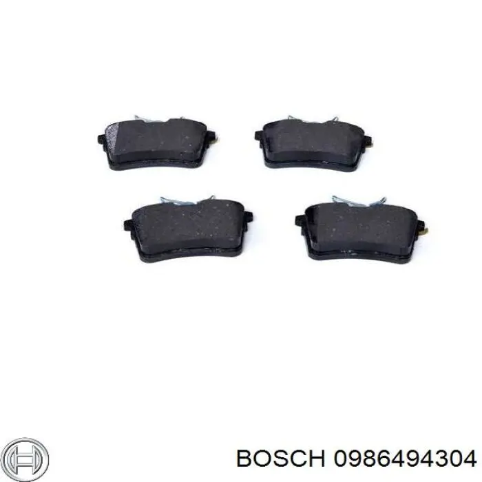 0986494304 Bosch колодки гальмові задні, дискові