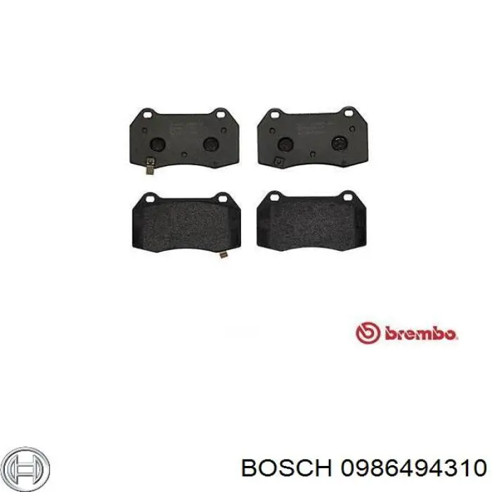 0986494310 Bosch Передні гальмівні колодки