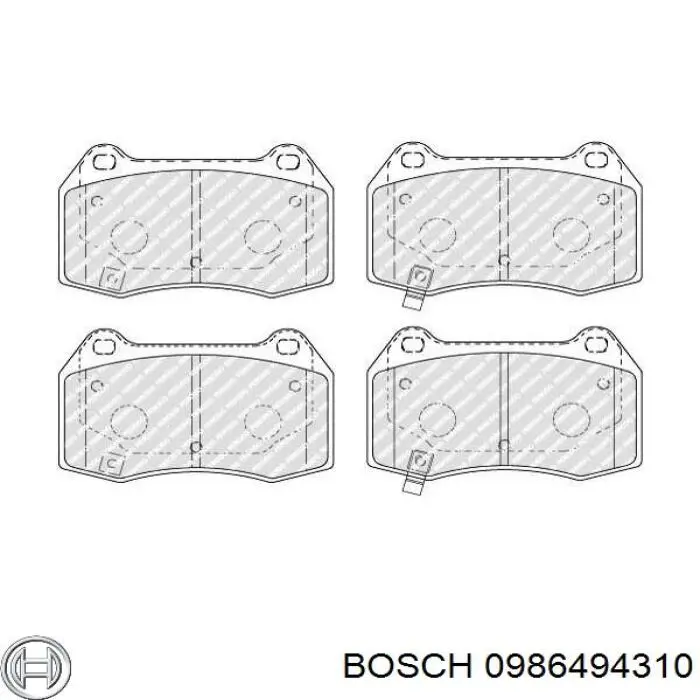 Гальмівні колодки Bosch 0986494310 ціна, від 36.60 USD