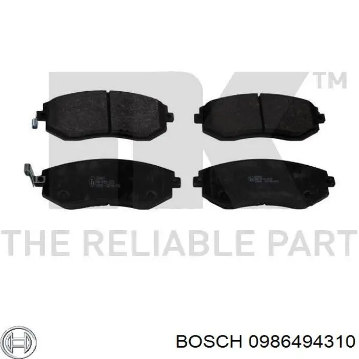 Купити 0986494310 Bosch Колодки гальмівні передні, дискові