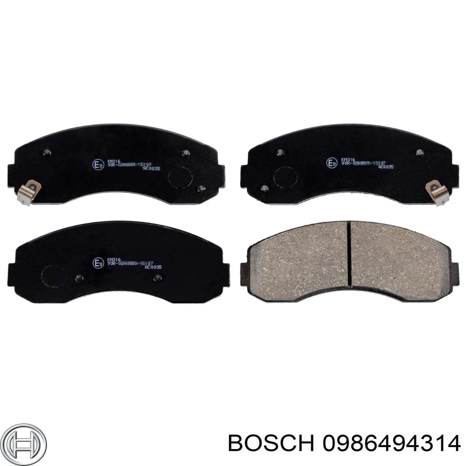 Колодки гальмівні передні, дискові 0986494314 Bosch