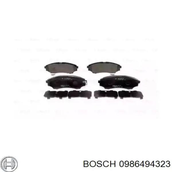 0986494323 Bosch колодки гальмівні передні, дискові