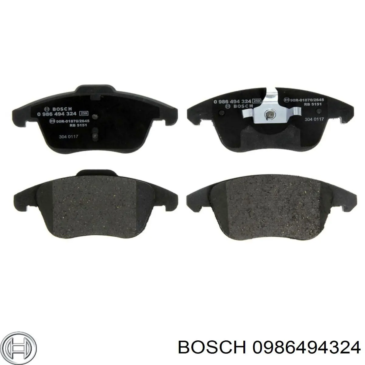 0986494324 Bosch колодки гальмівні передні, дискові