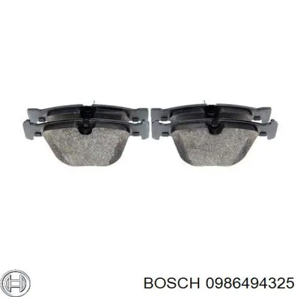 0986494325 Bosch колодки гальмові задні, дискові