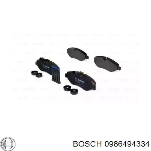 0986494334 Bosch колодки гальмівні передні, дискові