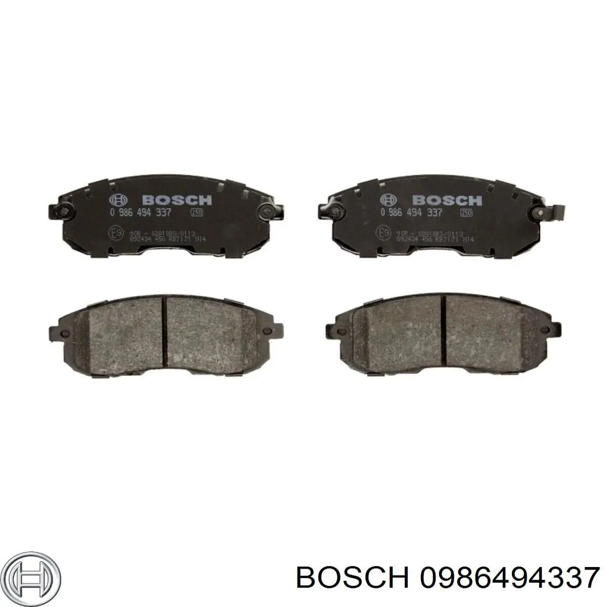 0986494337 Bosch колодки гальмівні передні, дискові