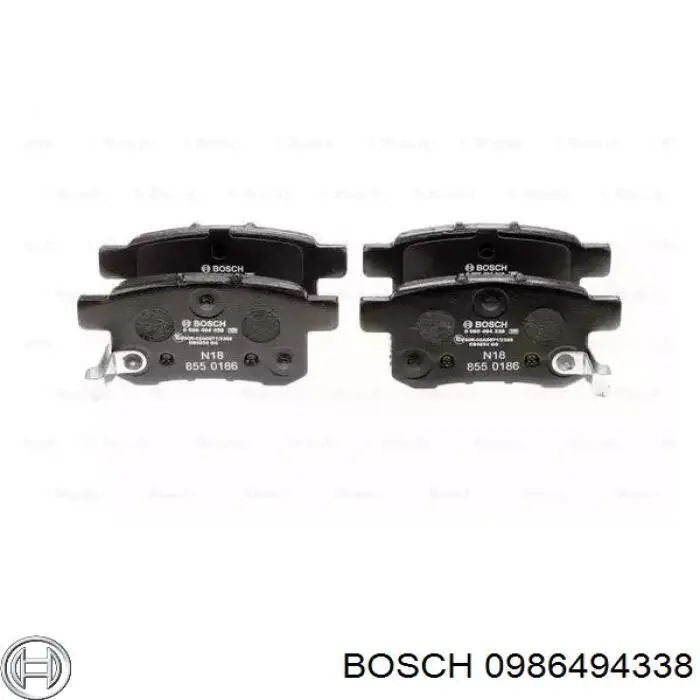 Задні гальмівні колодки Bosch 0986494338 ціна, від 19.93 USD