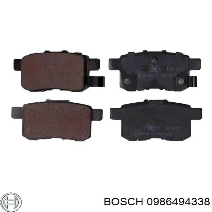 Задні гальмівні колодки 0986494338 Bosch