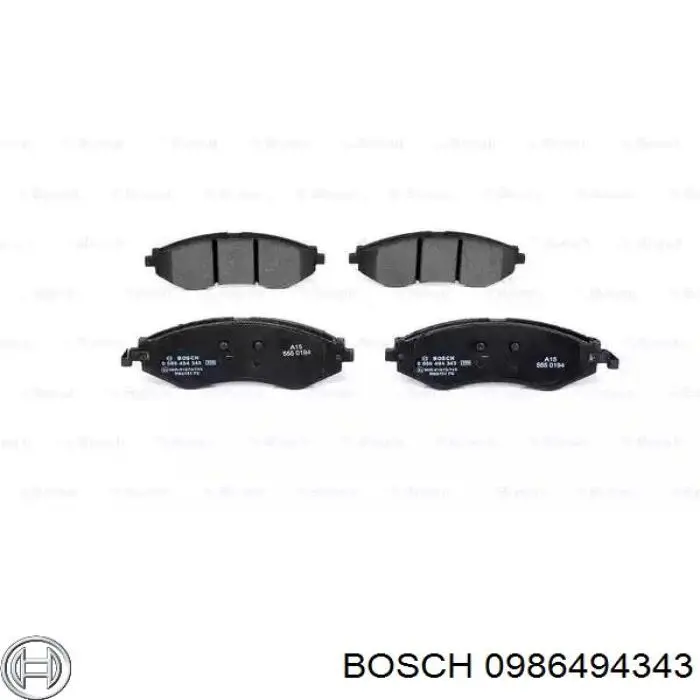 Колодки гальмівні передні, дискові 0986494343 Bosch