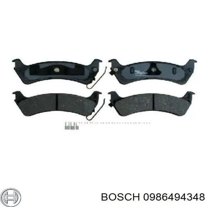 0986494348 Bosch Колодки гальмівні задні, дискові