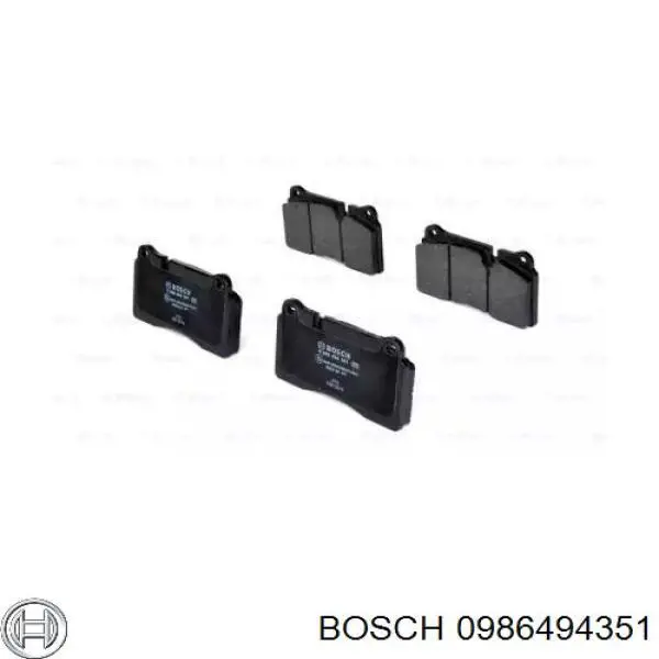0986494351 Bosch колодки гальмівні передні, дискові