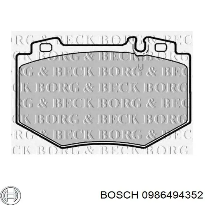 Передні тормозні колодки 0986494352 Bosch