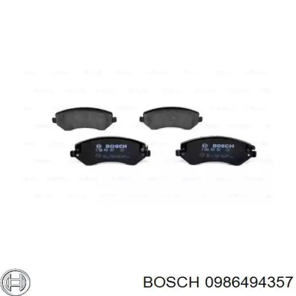 0986494357 Bosch колодки гальмівні передні, дискові