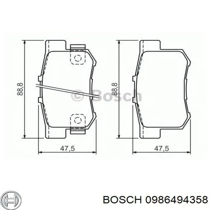 Купити 0986494358 Bosch Задні колодки