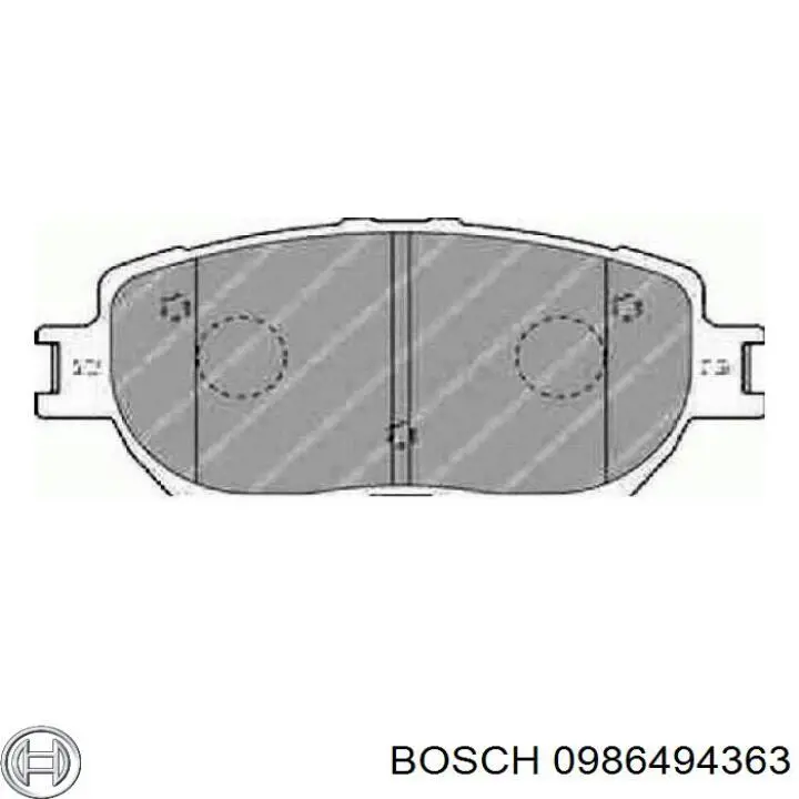 Передні тормозні колодки 0986494363 Bosch