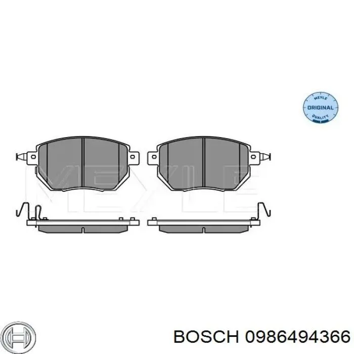 Гальмівні колодки Bosch 0986494366 ціна, від 33.97 USD