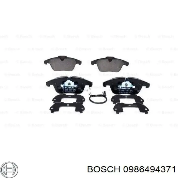 0986494371 Bosch колодки гальмівні передні, дискові