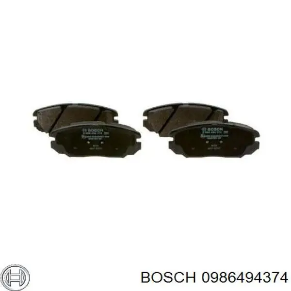 Колодки гальмівні передні, дискові 0986494374 Bosch