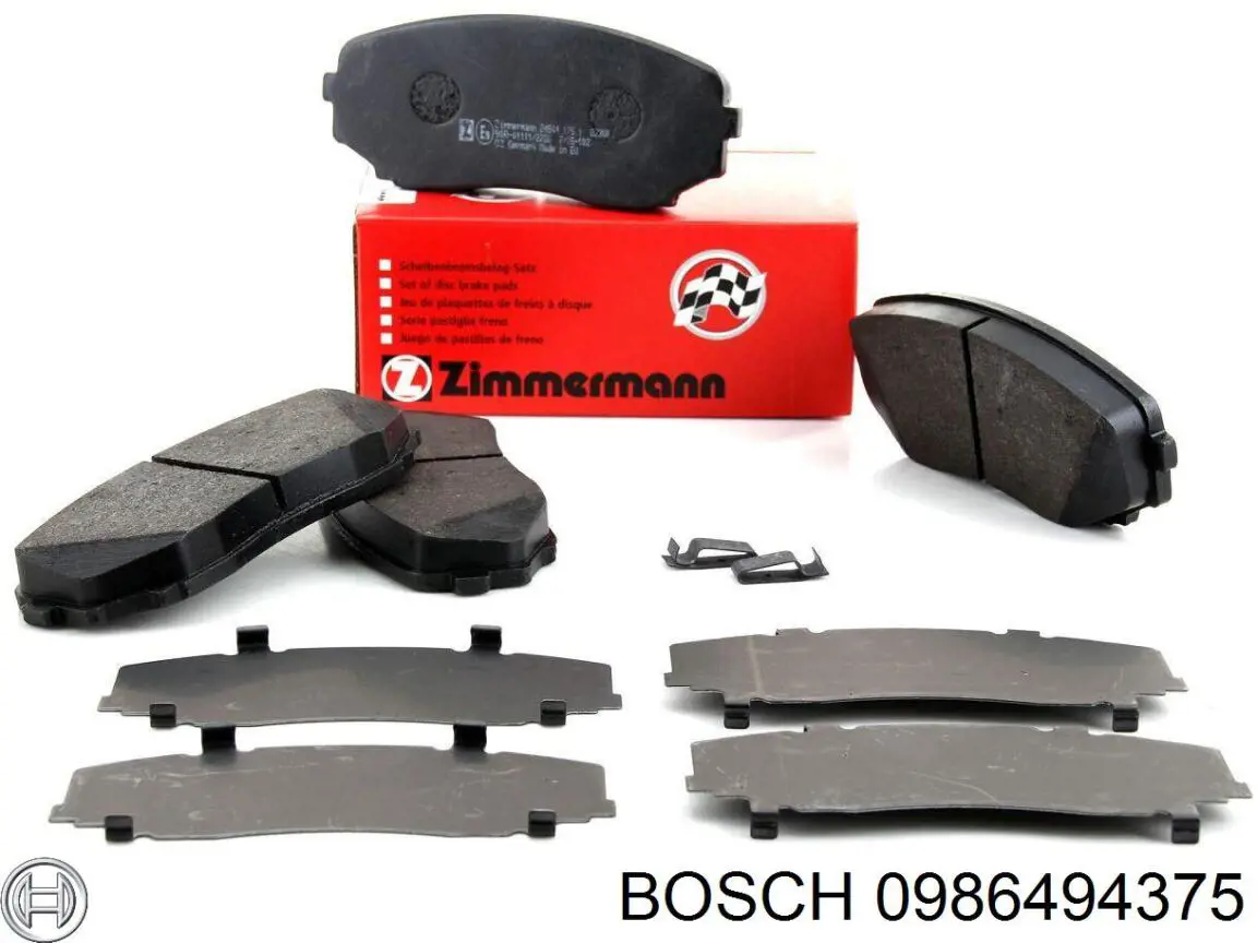 Купити 0986494375 Bosch Колодки гальмівні передні, дискові