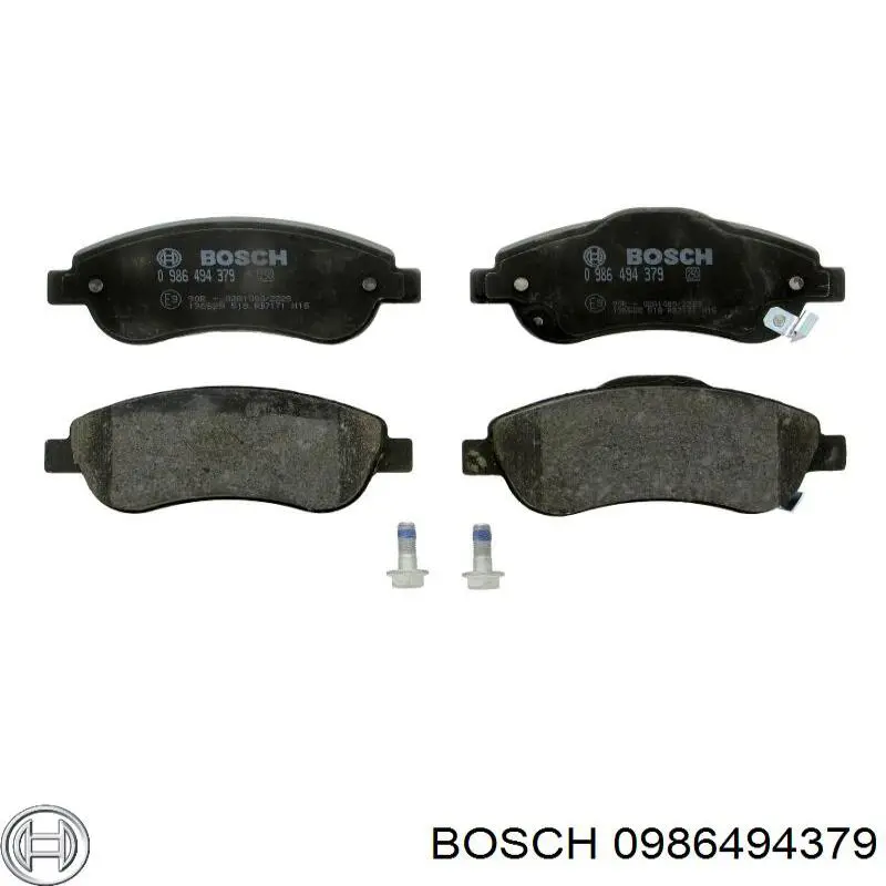 0986494379 Bosch колодки гальмівні передні, дискові