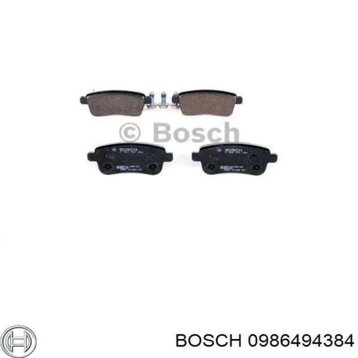 0986494384 Bosch колодки гальмові задні, дискові