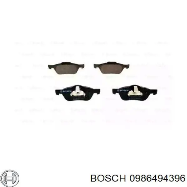 0986494396 Bosch колодки гальмівні передні, дискові
