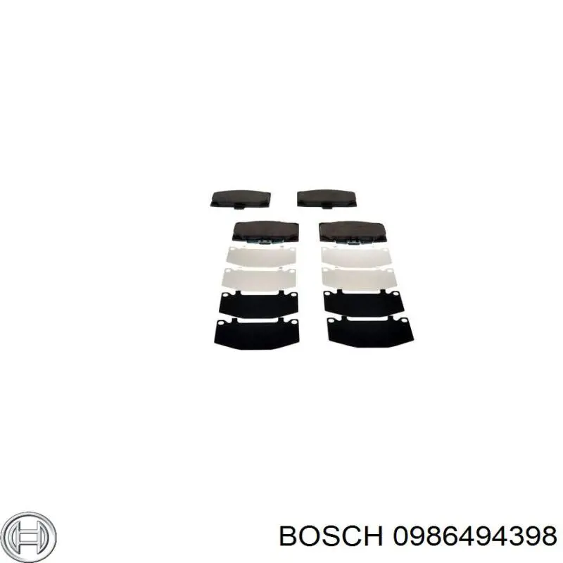 Колодки гальмівні передні, дискові 0986494398 Bosch