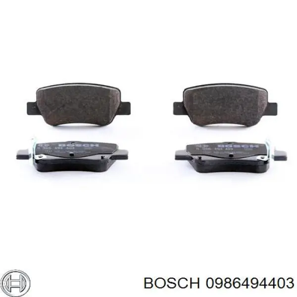 0986494403 Bosch колодки гальмові задні, дискові
