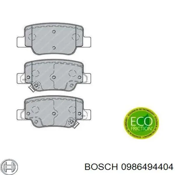 Задні гальмівні колодки 0986494404 Bosch