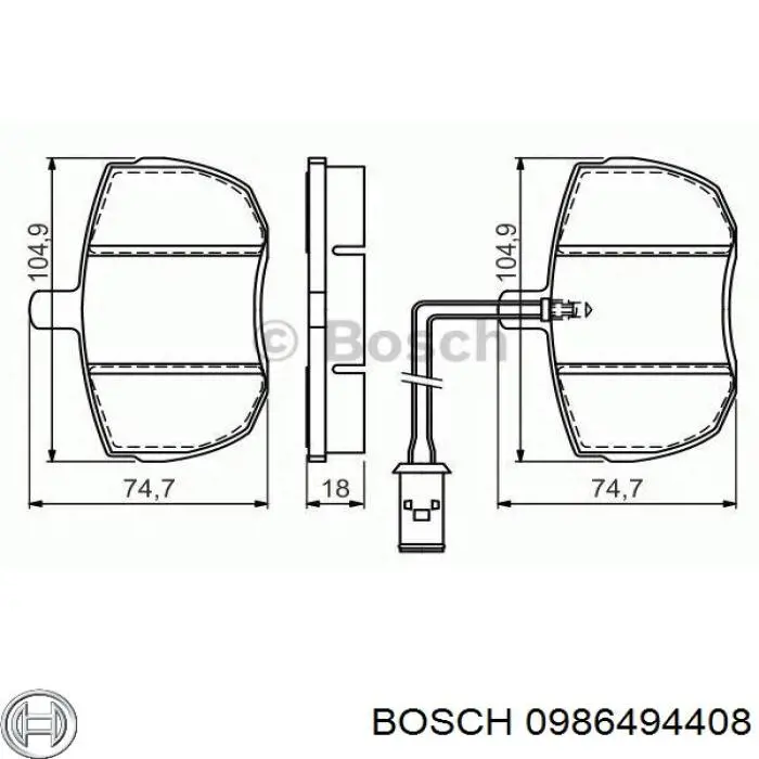 0986494408 Bosch Передні гальмівні колодки