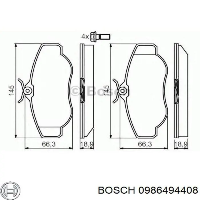 Тормозні колодки Bosch 0986494408